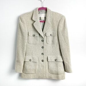 Escada Plaid Wool Blend Blazer